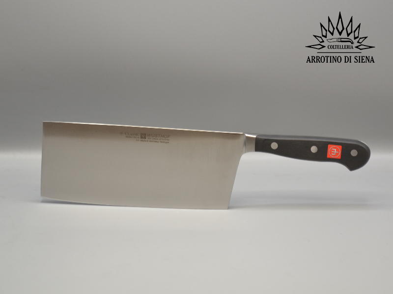 De Luca Mannaia Professionale In Acciaio Inox 530gr, Lama 18 Cm, Manico Antiscivolo, Per Macelleria E Cucina